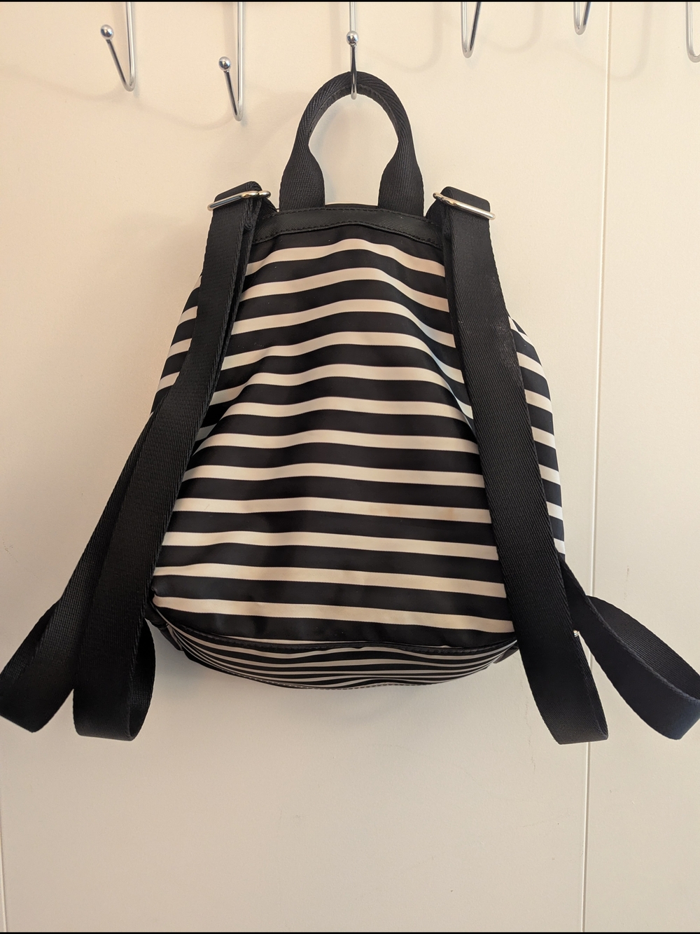kate spade Black and White Striped Backpack - Picture 2 of 4